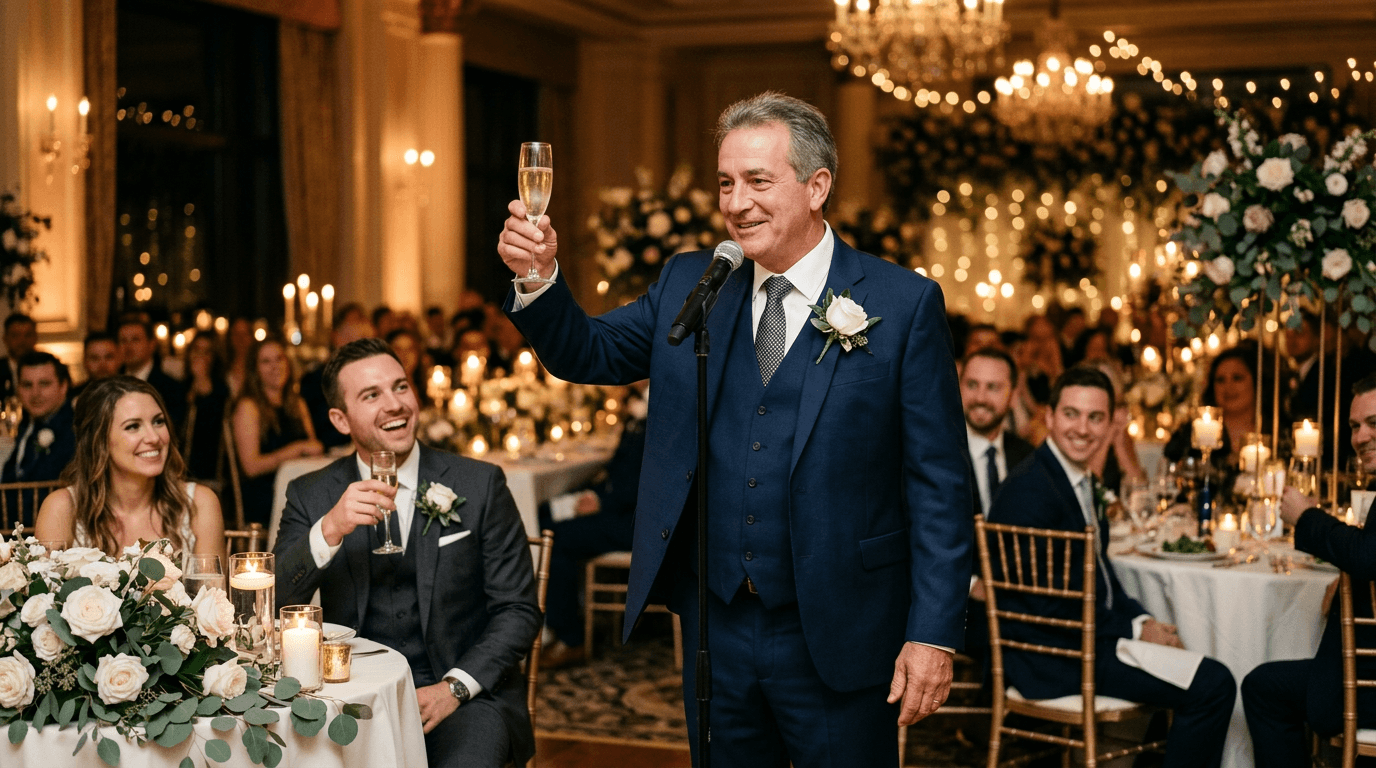 Hochzeitsrede Vater des Bräutigams: Was du sagen kannst (und solltest)