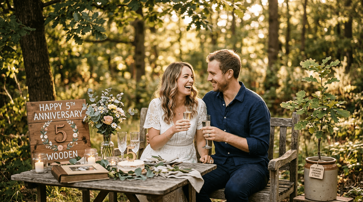 5 Jahre verheiratet! Hölzerne Hochzeit: Sprüche, Ideen & Tipps zum 5. Hochzeitstag